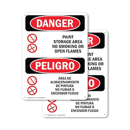 Signmission 7 in Width, Plastic, Rectangle, Bilingual OS-2PACK-DS-P-710-VS-1516